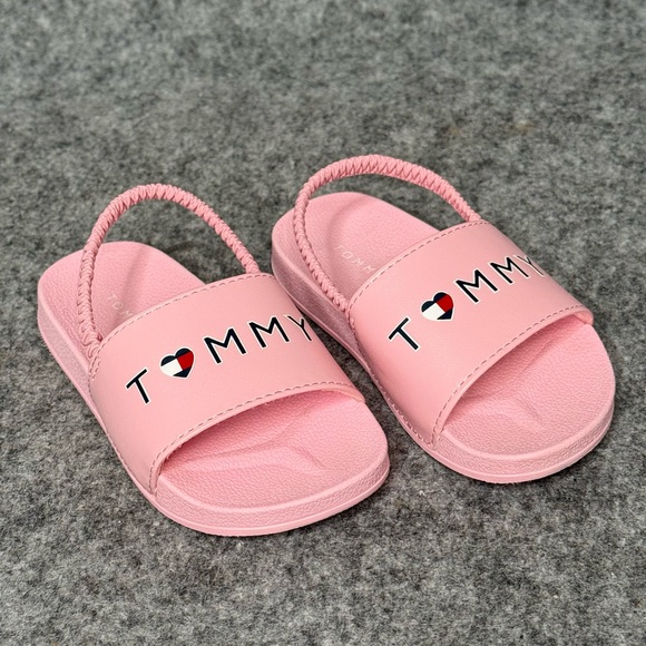 Tommy Hilfiger Other - Tommy Hilfiger Kids Slingback Logo Slide‎ in Almond Blossom- Sz 8